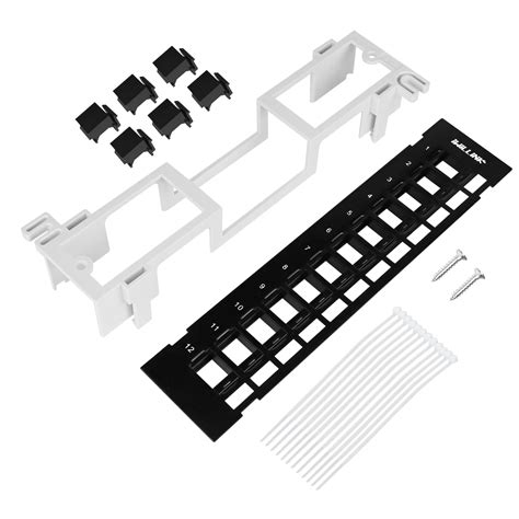 video junction box with patch panel|Iwillink 12 Port Blank Keystone Patch Panel with 5.